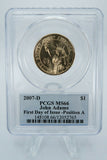 2007-D PCGS MS66 John Adams - Position A Presidential Dollar Business Strike