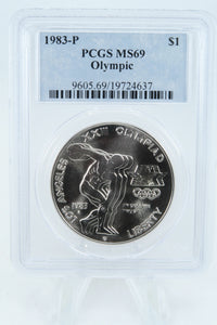 1983-P PCGS MS69 Olympic Silver Modern Commemorative Dollar