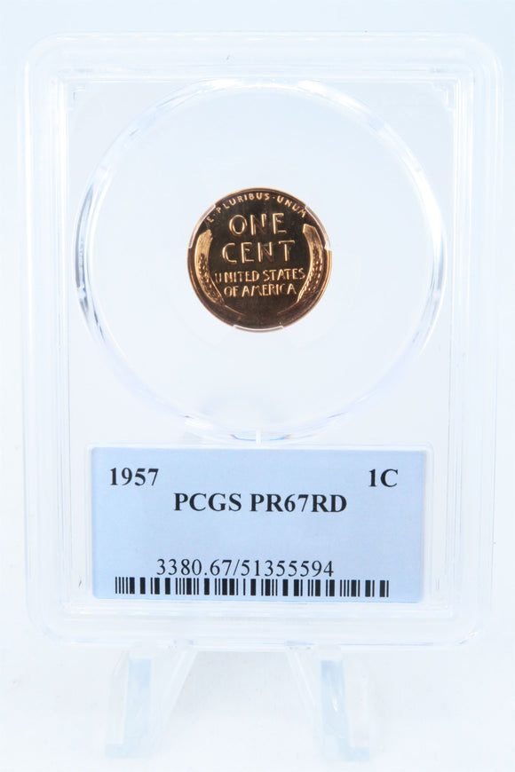 1957-P PCGS PR67RD Lincoln Wheat Cent Proof 1C