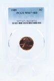 1989-P PCGS MS67+RD Lincoln Memorial Cent Business Strike 1C