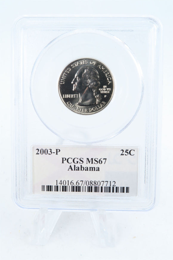 2003-P PCGS MS67 Alabama State Quarter Business Strike 25C