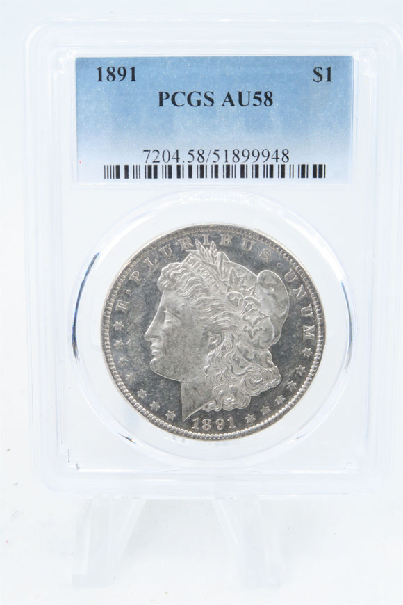 1891-P PCGS AU58 Morgan Dollar Business Strike