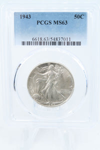 1943-P PCGS MS63 Walking Liberty Half Dollar Business Strike 50C