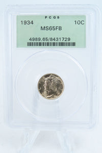 1934-P PCGS MS65FB Mercury Dime Business Strike 10C