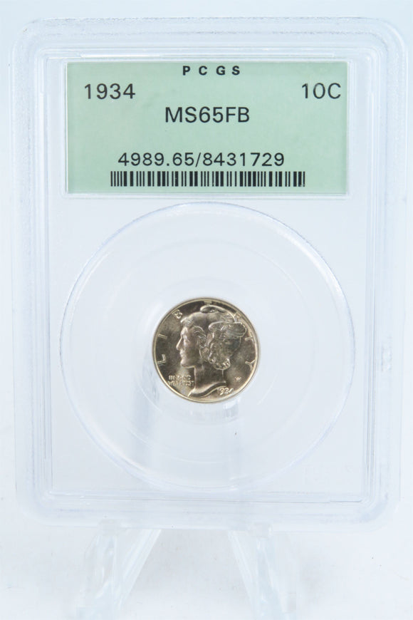 1934-P PCGS MS65FB Mercury Dime Business Strike 10C