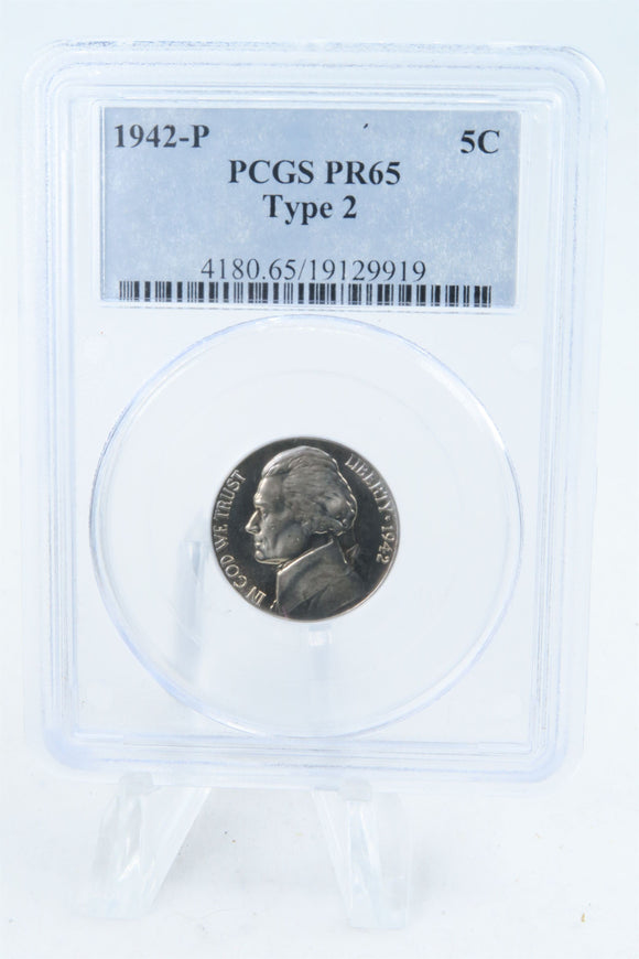 1942-P PCGS PR65 Type 2 Jefferson Nickel Proof 5C