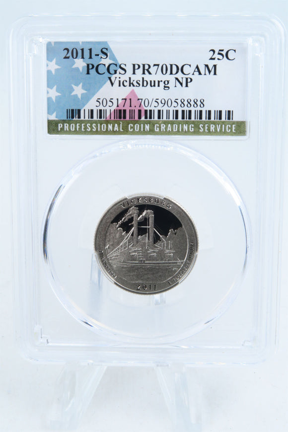 2011-S PCGS PR70DCAM Vicksburg NP Quarter Proof 25C
