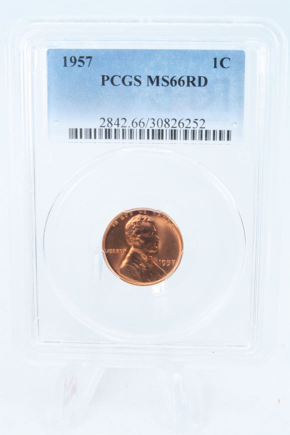 1957-P PCGS MS66RD Lincoln Wheat Cent Business Strike 1C