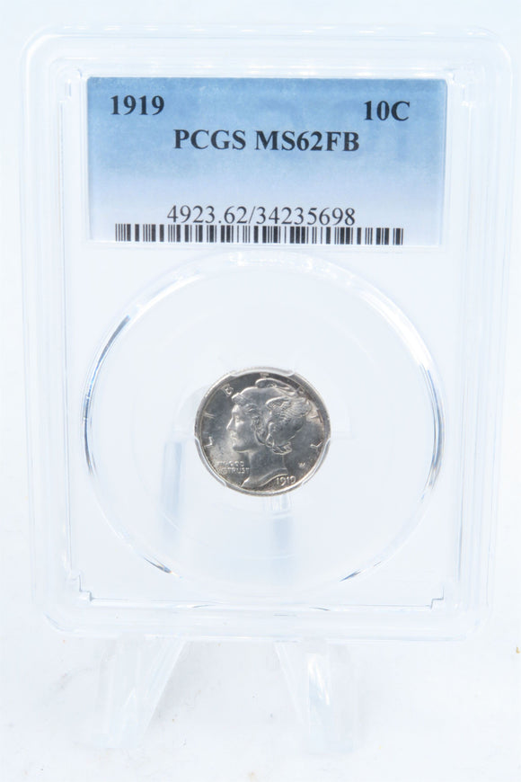 1919-P PCGS MS62FB Mercury Dime Business Strike 10C