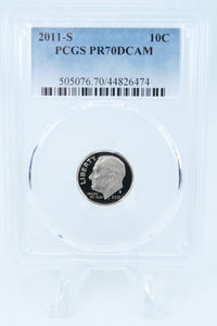 2011-S PCGS PR70DCAM Roosevelt Dime Proof 10C