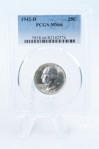 1942-D PCGS MS66 Washington Quarter Business Strike 25C