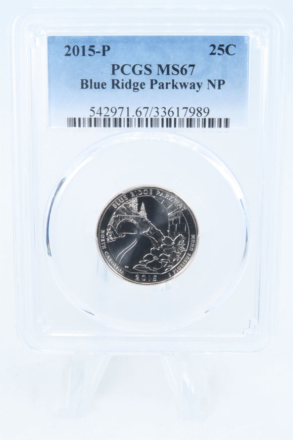 2015-P PCGS MS67 Blue Ridge Parkway NP Quarter Business Strike 25C