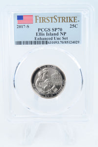2017-S PCGS SP70 Enhanced Uncirculated Ellis Island NP Quarter 25C