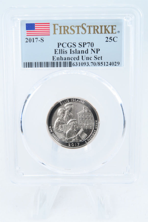 2017-S PCGS SP70 Enhanced Uncirculated Ellis Island NP Quarter 25C