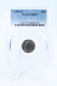 1994-D PCGS MS67 Roosevelt Dime Business Strike 10C