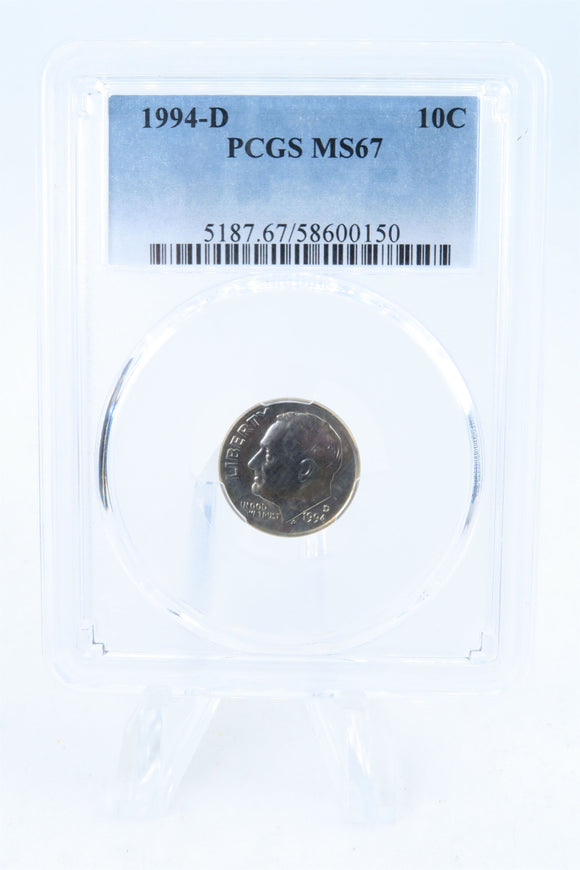 1994-D PCGS MS67 Roosevelt Dime Business Strike 10C