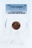 1981-P PCGS MS66RD Lincoln Memorial Cent Business Strike 1C