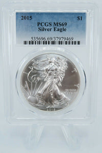 2015 PCGS MS69 American Silver Eagle Bullion Dollar Business Strike 1 oz