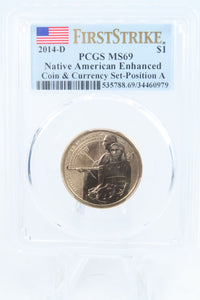 2014-D PCGS SP69 Native American Enhanced Position A Dollar