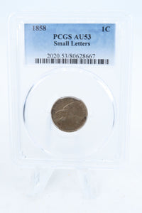 1858-P PCGS AU53 Small Letters Flying Eagle Cent Business Strike 1C
