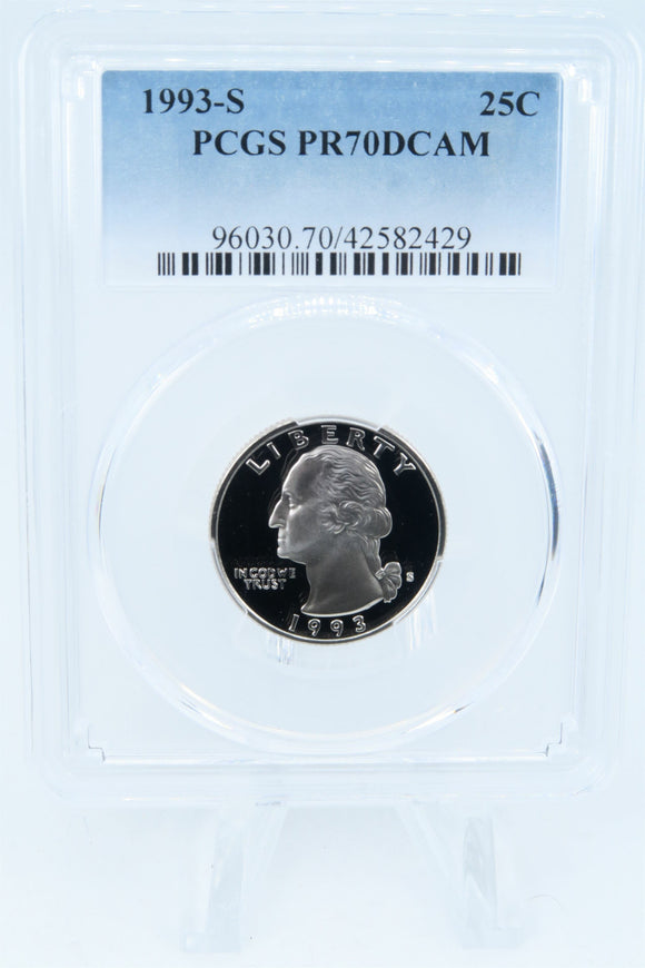 1993-S PCGS PR70DCAM Washington Quarter Proof 25C