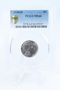 1936-D PCGS MS64 Buffalo Nickel Business Strike 5C
