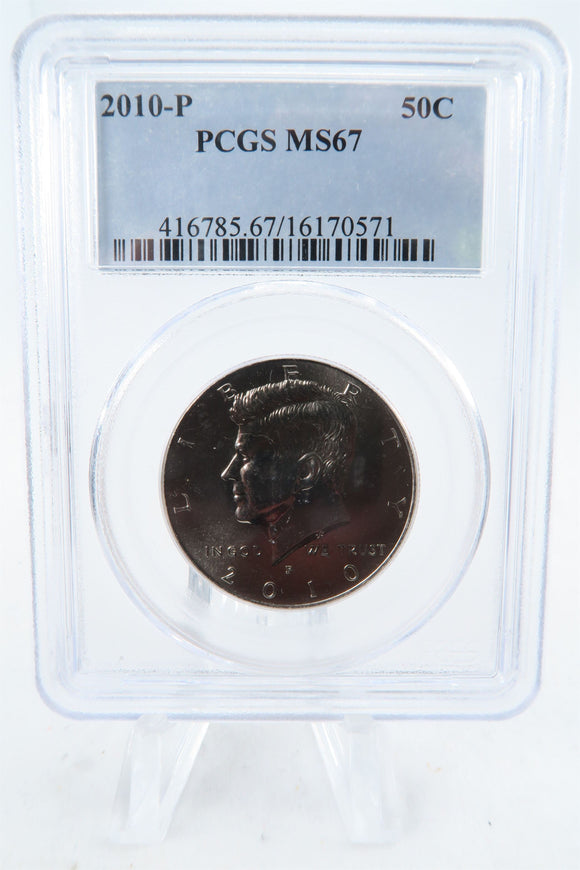 2010-P PCGS MS67 Kennedy Half Dollar Business Strike 50C
