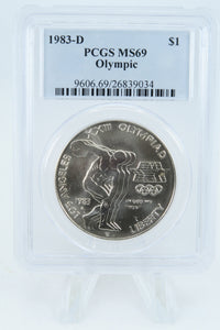 1983-D PCGS MS69 Olympic Silver Modern Commemorative Dollar