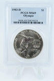 1983-D PCGS MS69 Olympic Silver Modern Commemorative Dollar