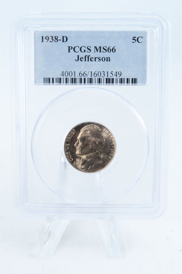 1938-D PCGS MS66 Jefferson Nickel Business Strike 5C