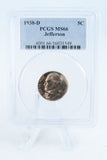 1938-D PCGS MS66 Jefferson Nickel Business Strike 5C