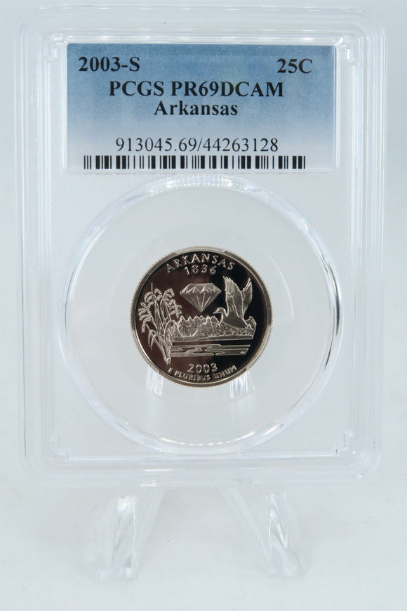 2003-S PCGS PR69DCAM Arkansas State Quarter Proof 25C