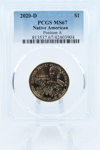 2020-D PCGS MS67 Native American Position A Dollar Business Strike