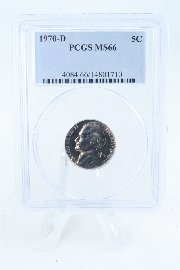 1970-D PCGS MS66 Jefferson Nickel Business Strike 5C