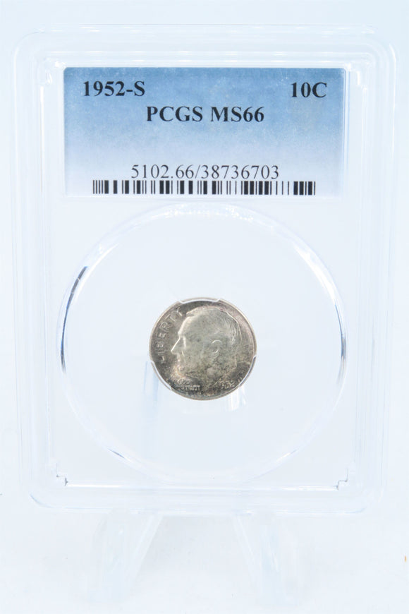 1952-S PCGS MS66 Roosevelt Dime Business Strike 10C