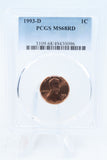 1993-D PCGS MS68RD Lincoln Memorial Cent Business Strike 1C