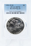 1991-95-D PCGS MS70 World War II Silver Modern Commemorative Dollar