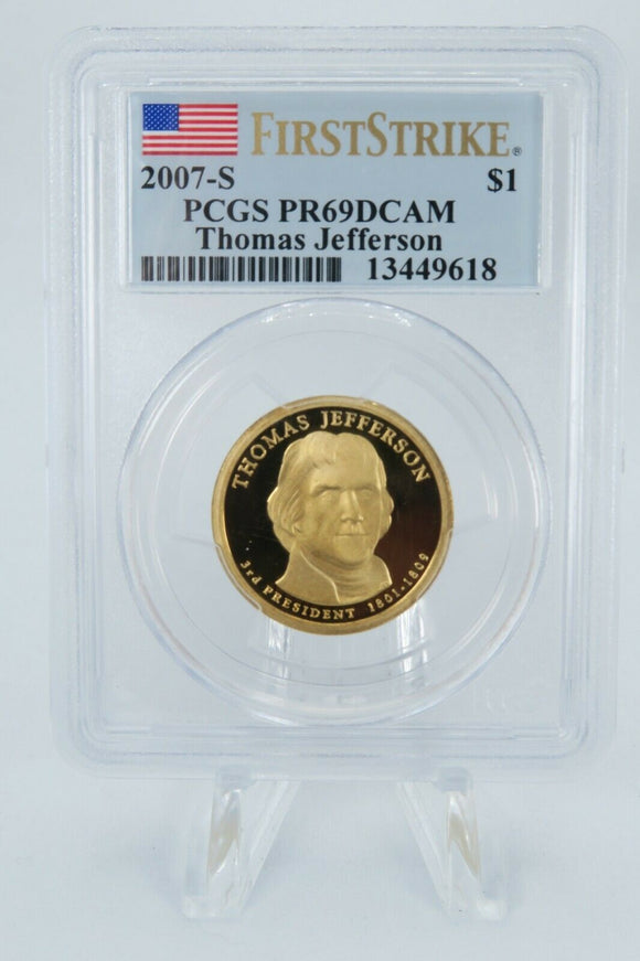 2007-S PCGS PR69DCAM Thomas Jefferson Presidential Dollar Proof