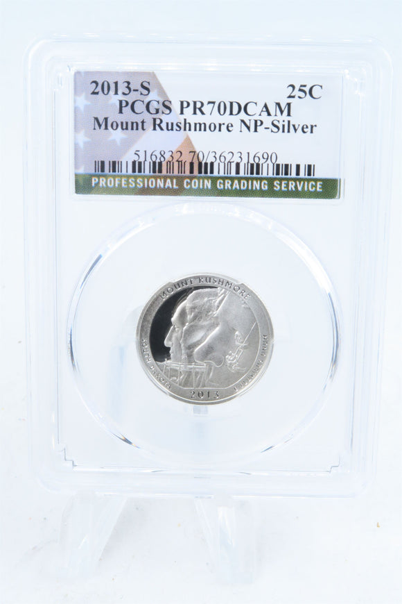 2013-S PCGS PR70DCAM Silver Mount Rushmore NP Quarter Proof 25C