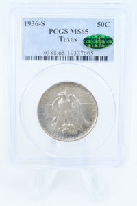1936-S PCGS MS65 Texas Classic Commemorative Half Dollar 50C