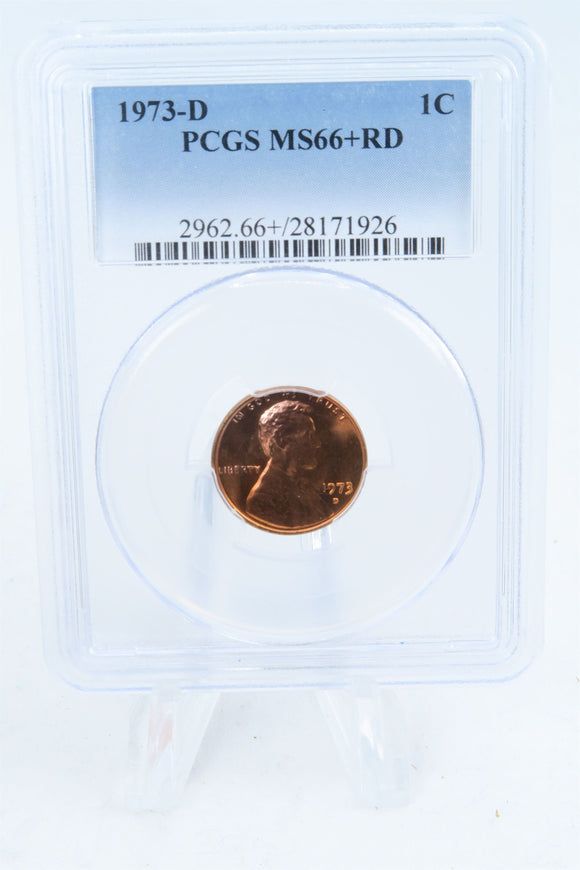 1973-D PCGS MS66+RD Lincoln Memorial Cent Business Strike 1C