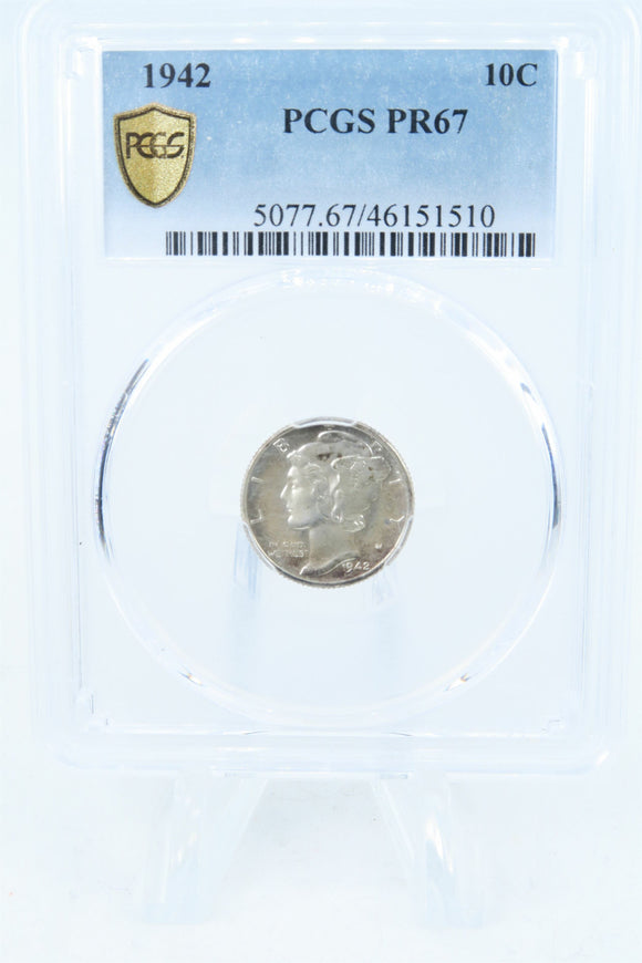 1942-P PCGS PR67 Mercury Dime Proof 10C