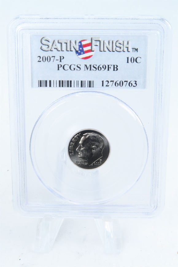 2007-P PCGS SP69FB Satin Finish Roosevelt Dime 10C