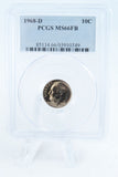 1968-D PCGS MS66FB Roosevelt Dime Business Strike 10C