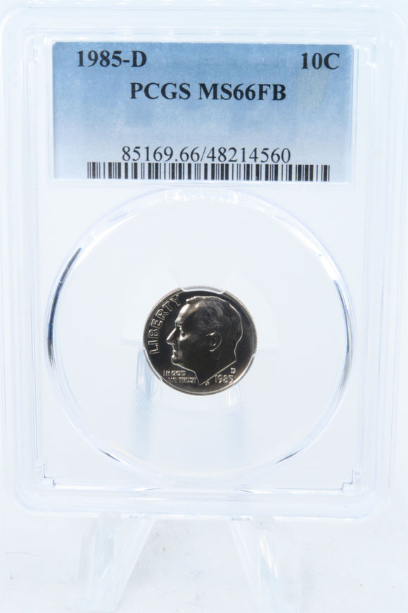 1985-D PCGS MS66FB Roosevelt Dime Business Strike 10C