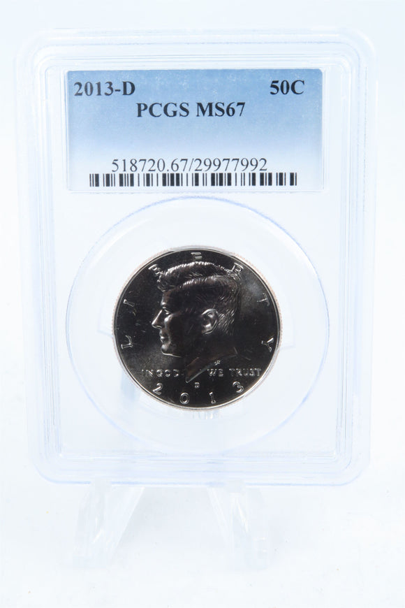 2013-D PCGS MS67 Kennedy Half Dollar Business Strike 50C