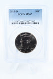 2013-D PCGS MS67 Kennedy Half Dollar Business Strike 50C