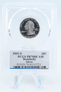 2001-S PCGS PR70DCAM Silver Kentucky State Quarter Proof 25C