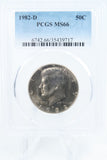1982-D PCGS MS66 Kennedy Half Dollar Business Strike 50C