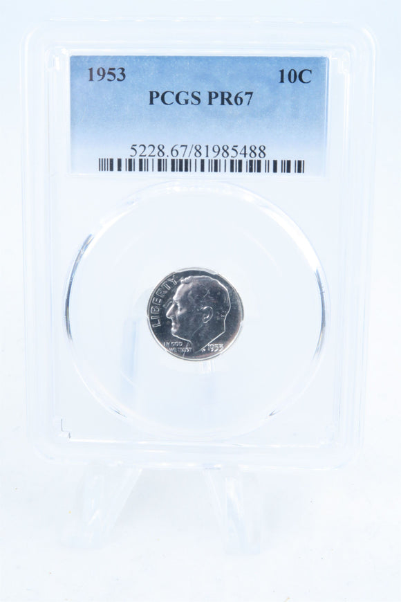 1953-P PCGS PR67 Roosevelt Dime Proof 10C